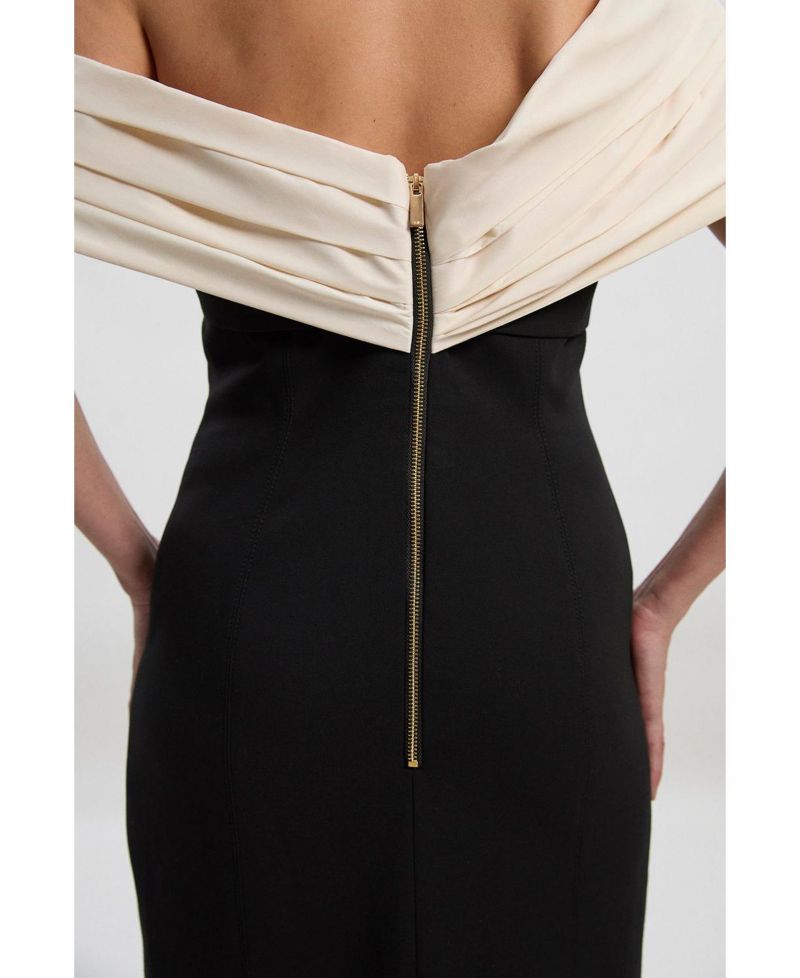 Women's Tailored Taffeta Sleeve Maxi Dress