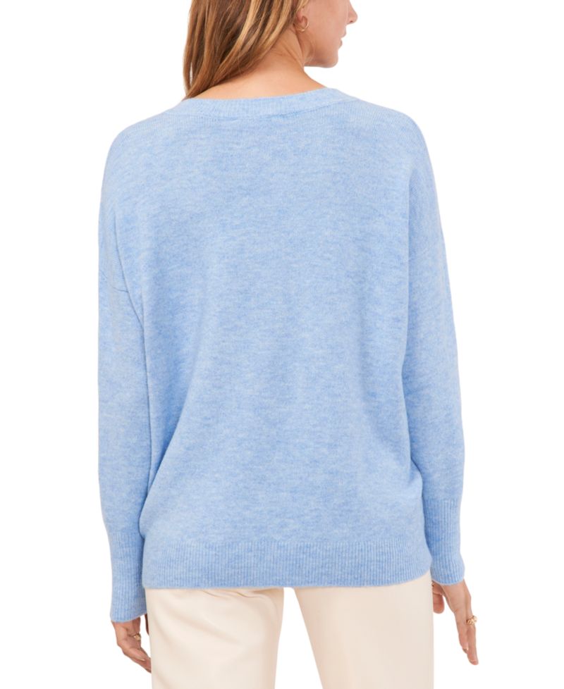 Women's Cozy V-Neck Dropped-Shoulder Sweater