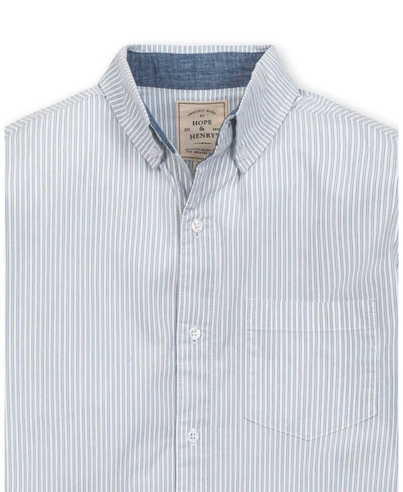 Men's Hope and Henry Organic Long Sleeve Stretch Poplin Button Down Shirt