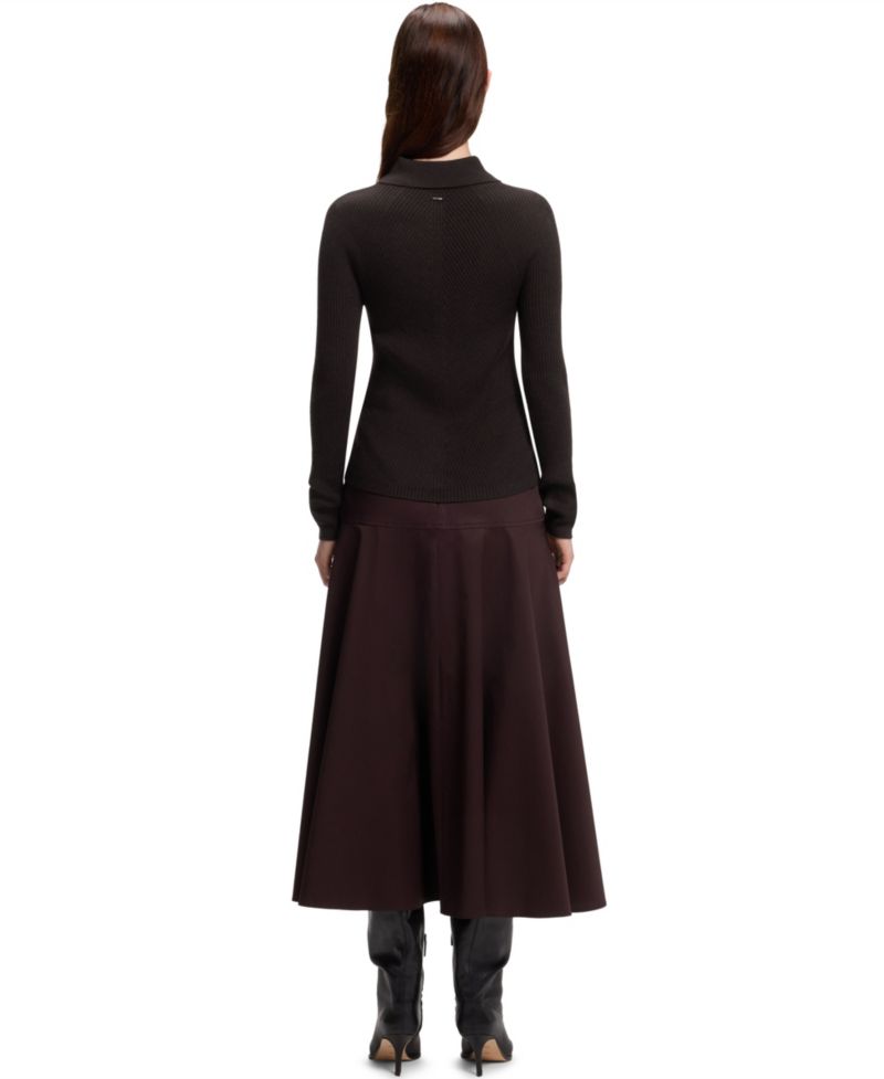 BOSS by Women's Wool Fitted Polo Sweater