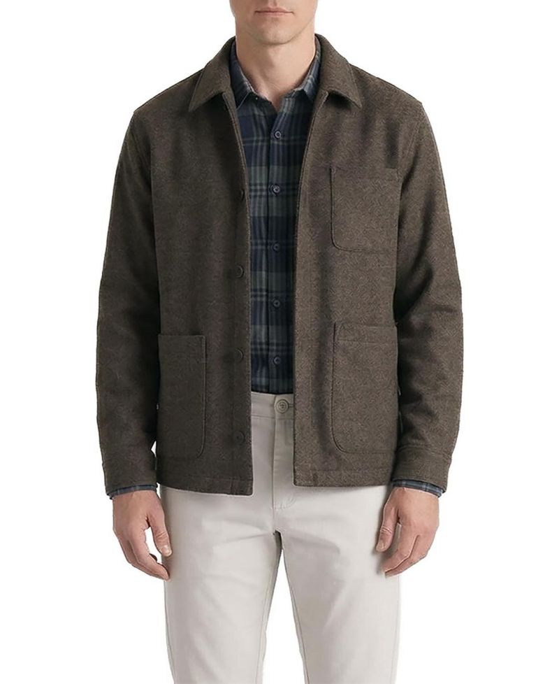 Men's Relaxed-Fit Wool-Like Shirt Jacket