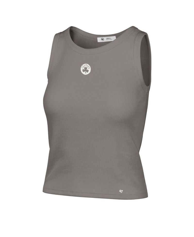 Women's Gray Boston Celtics Cropped Skyhook Baby Rib Tank Top