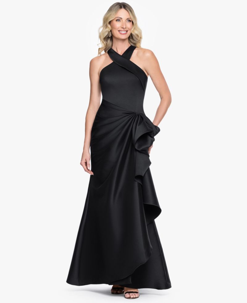 Women's Stretch Mikado Halter Neck Ball Gown