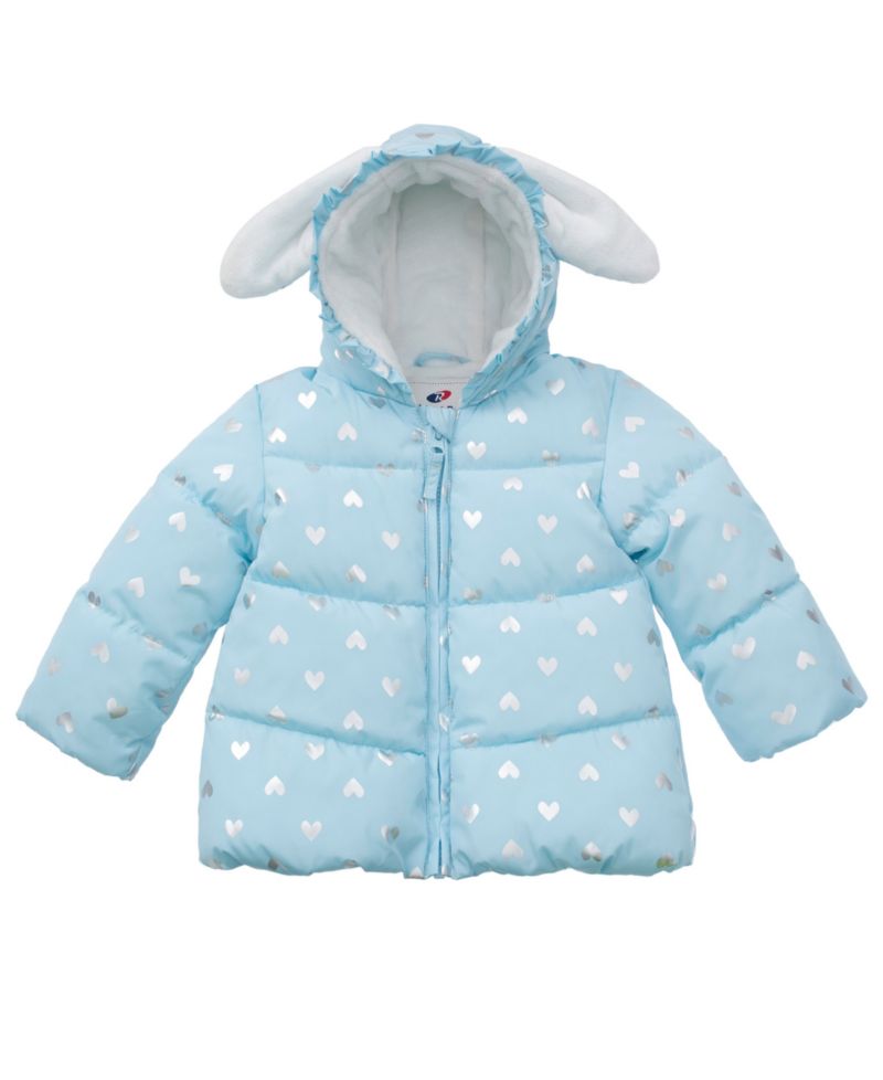 Baby Girls Soft Fleece Lined Puffer Jacket Winter Coat