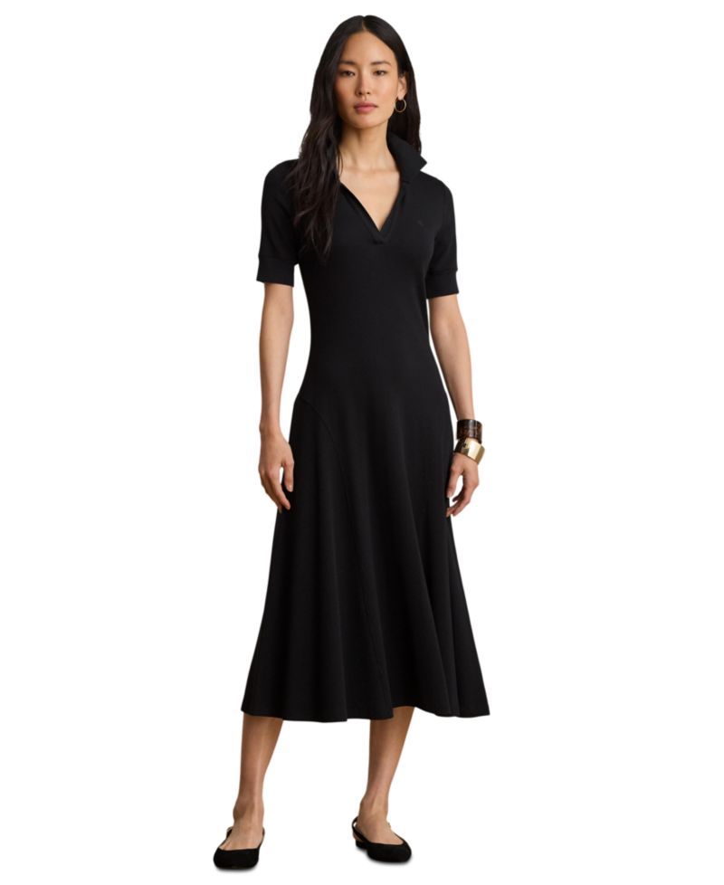 Women's Rib Knit Collared Dress