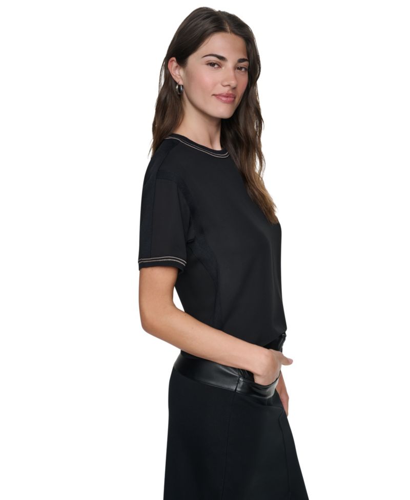 Women's Dolman Sleeve Contrast Stitching Top