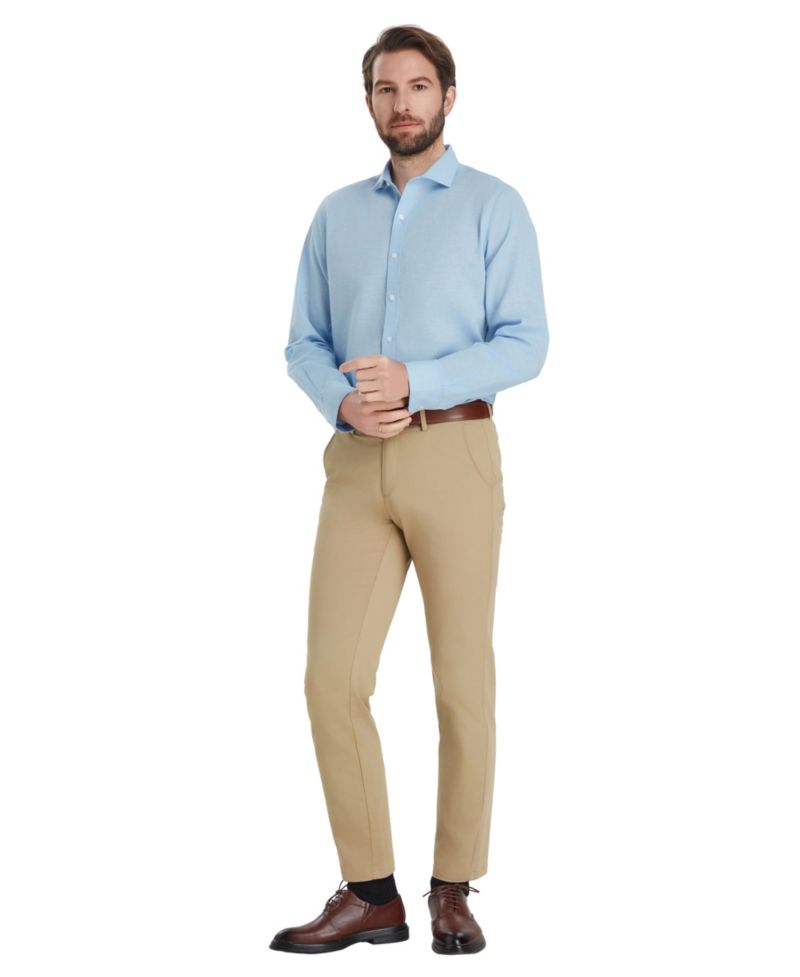 Men's Slim-Fit Linen Dress Shirt