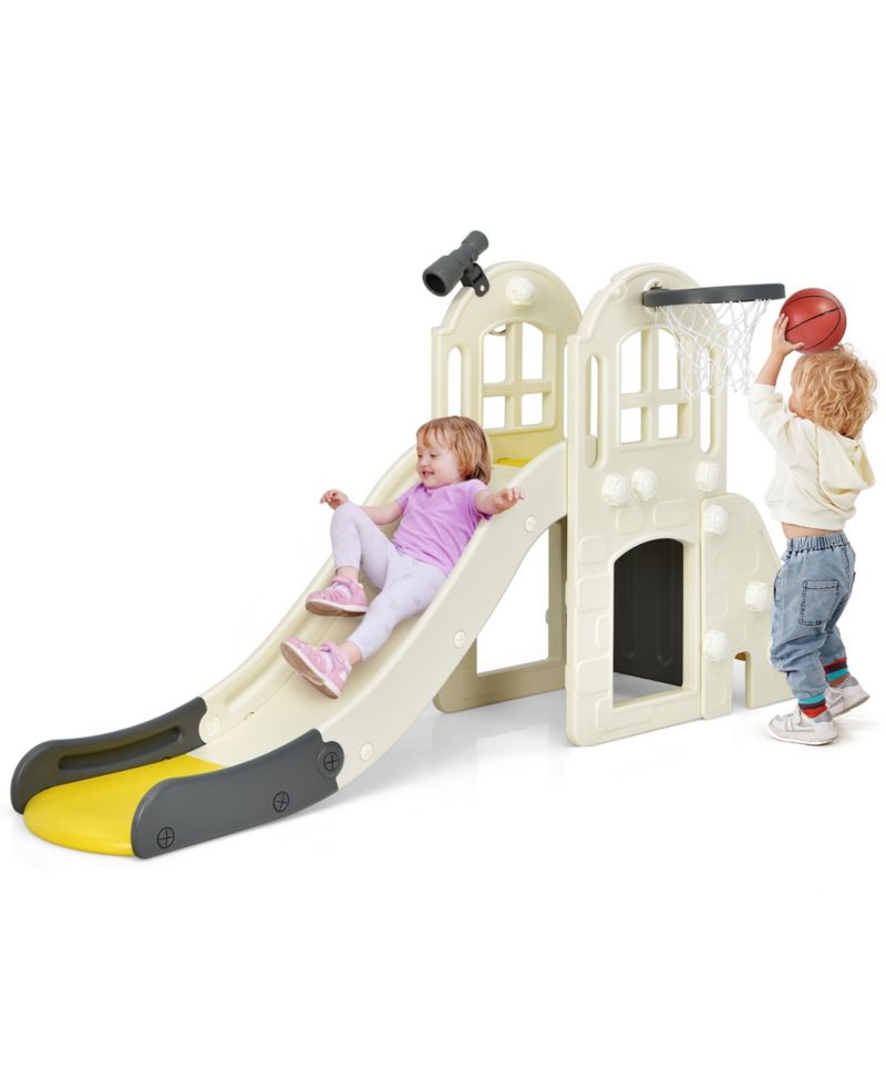 6-in-1 Basketball Hoop Slide Playset
