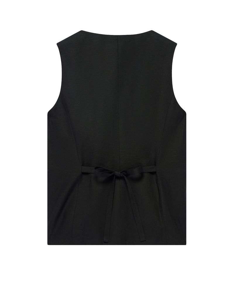 Women's Sleeveless Crewneck Linen-Blend Vest