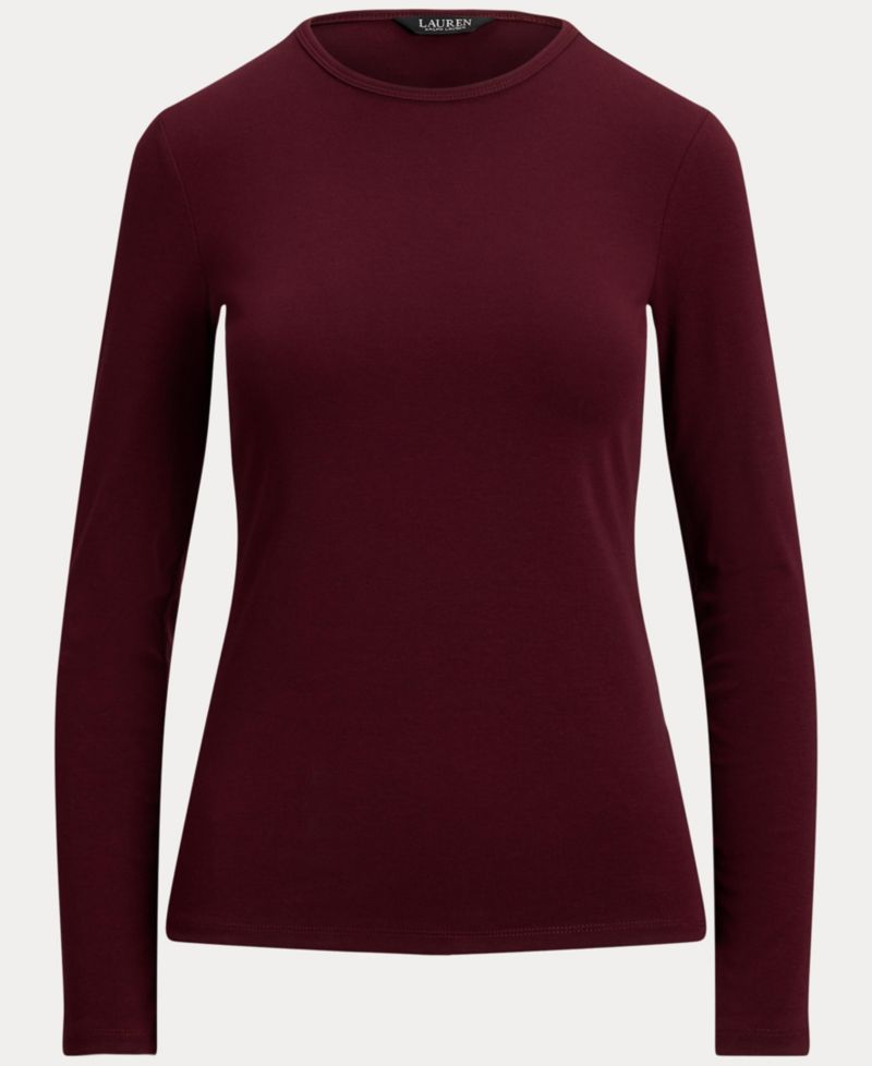 Cotton-Blend Long-Sleeve Top