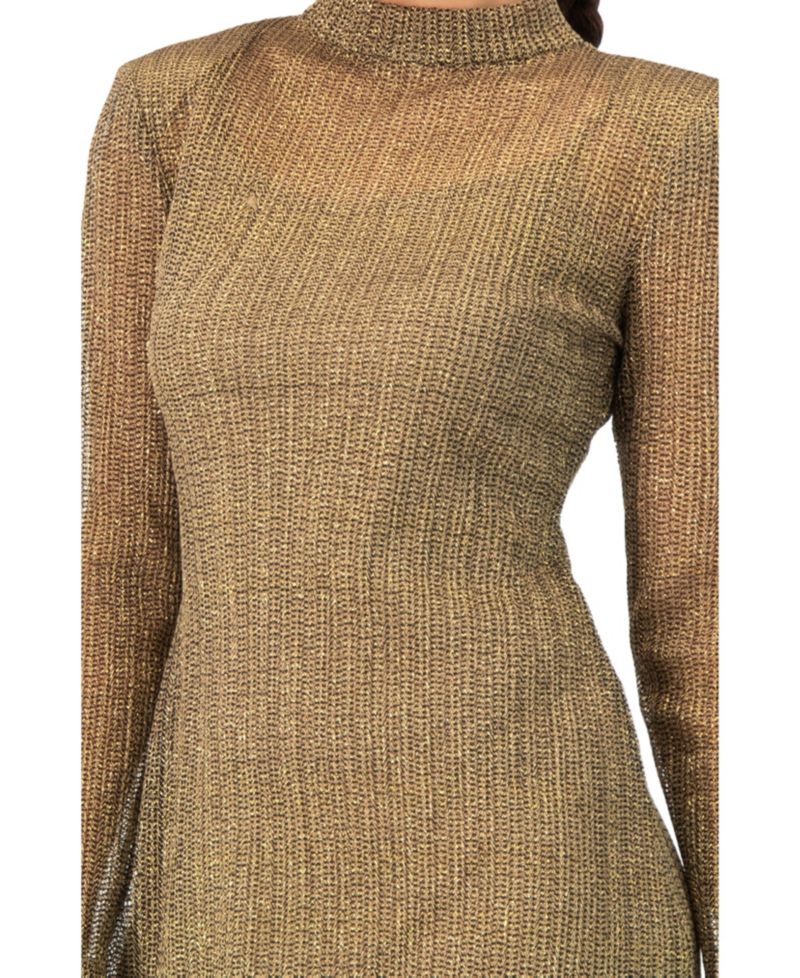 Women's Short A-Line Dress with Long Sleeves