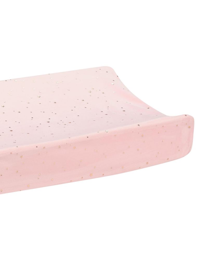 Lambs and Ivy Ballerina Baby Pink/Gold Stars Soft Changing Pad Cover