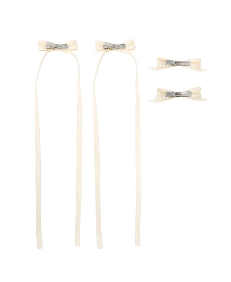 Girls Ribbon Bow Clip Set (4pc)