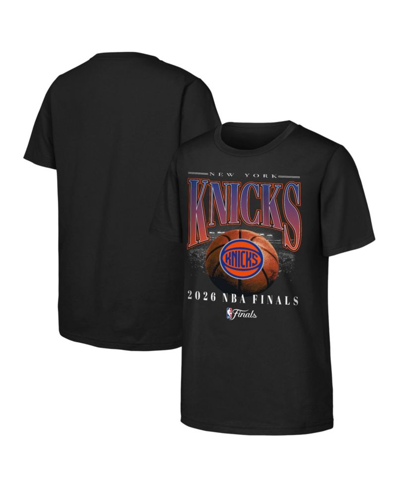 Big Boys and Girls Black New York Knicks 2026 NBA Finals Bold T-Shirt