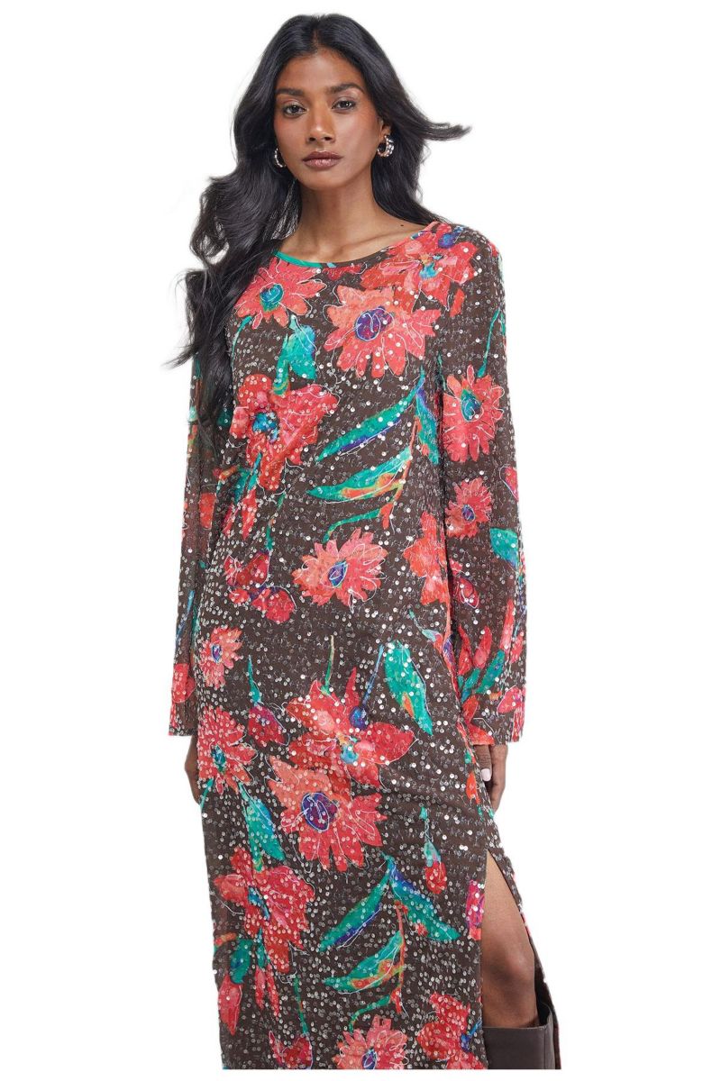 Women's Sequin Column Midi Dress