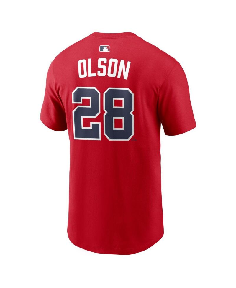 Men's Matt Olson Red Atlanta Braves Home Name & Number T-Shirt