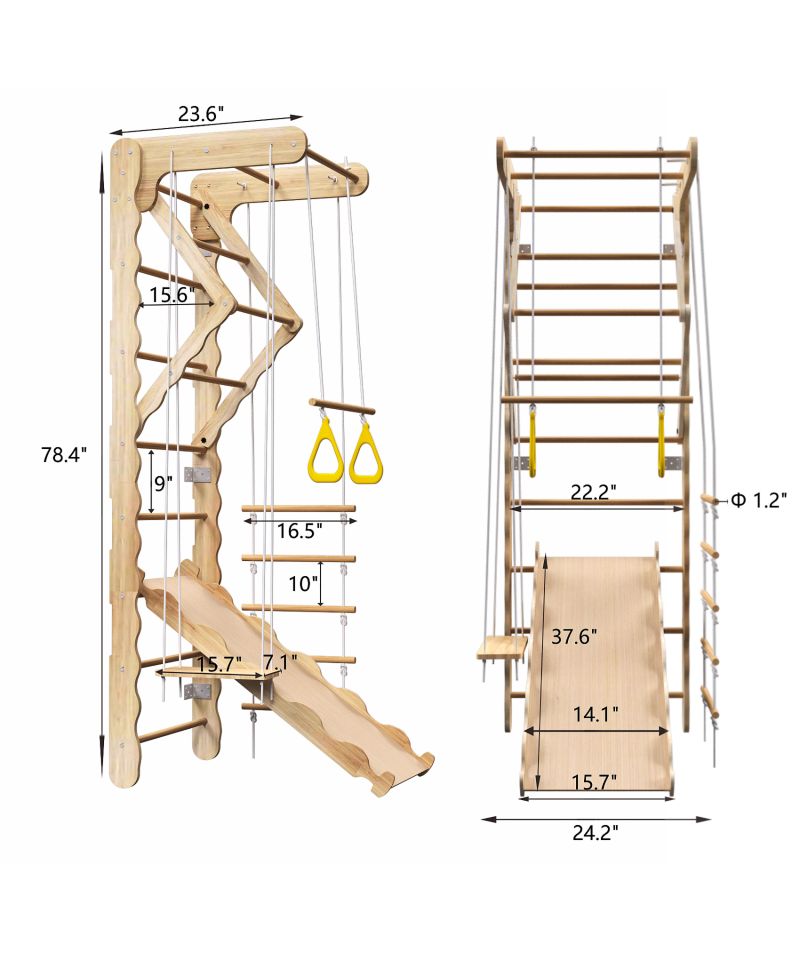 Toddler Climbing Toys Indoor Kids Pikler Triangle Set Foldable Indoor Ladder Climbing Gym Climber