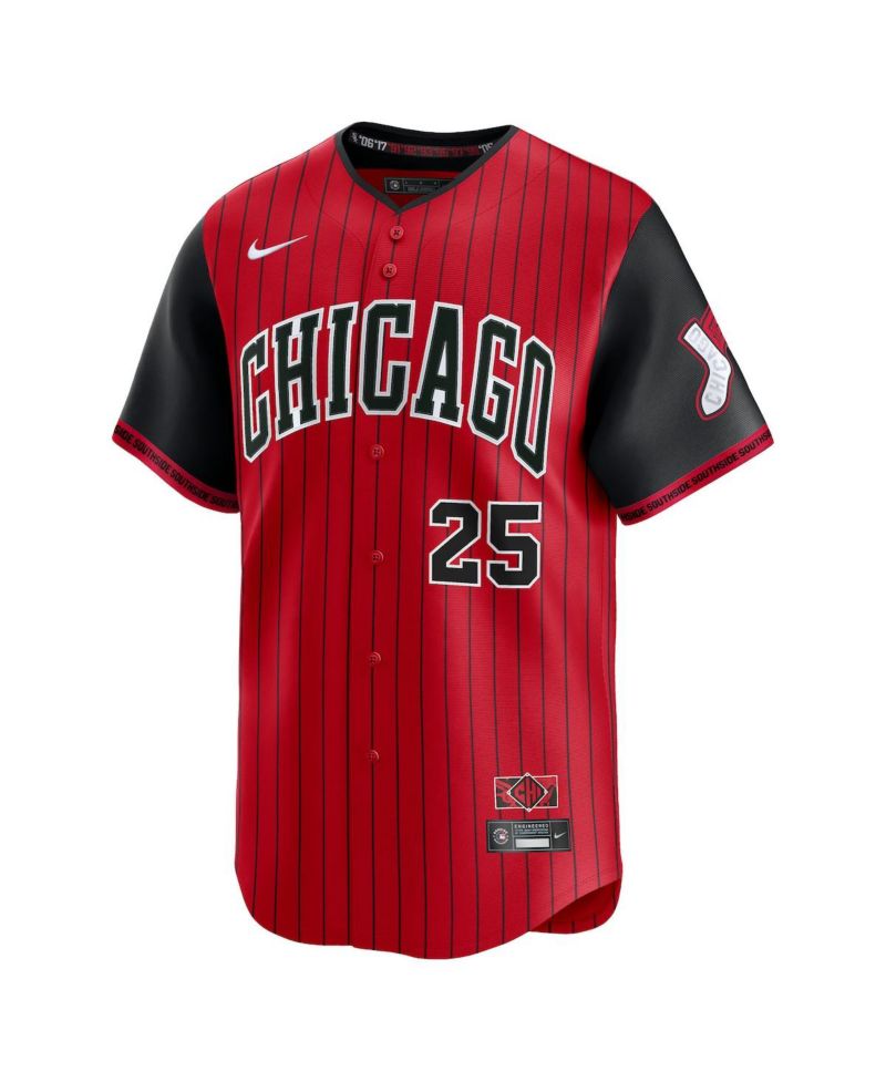 Men's Andrew Vaughn Red/Black Chicago White Sox 2025 City Connect Limited Player Jersey