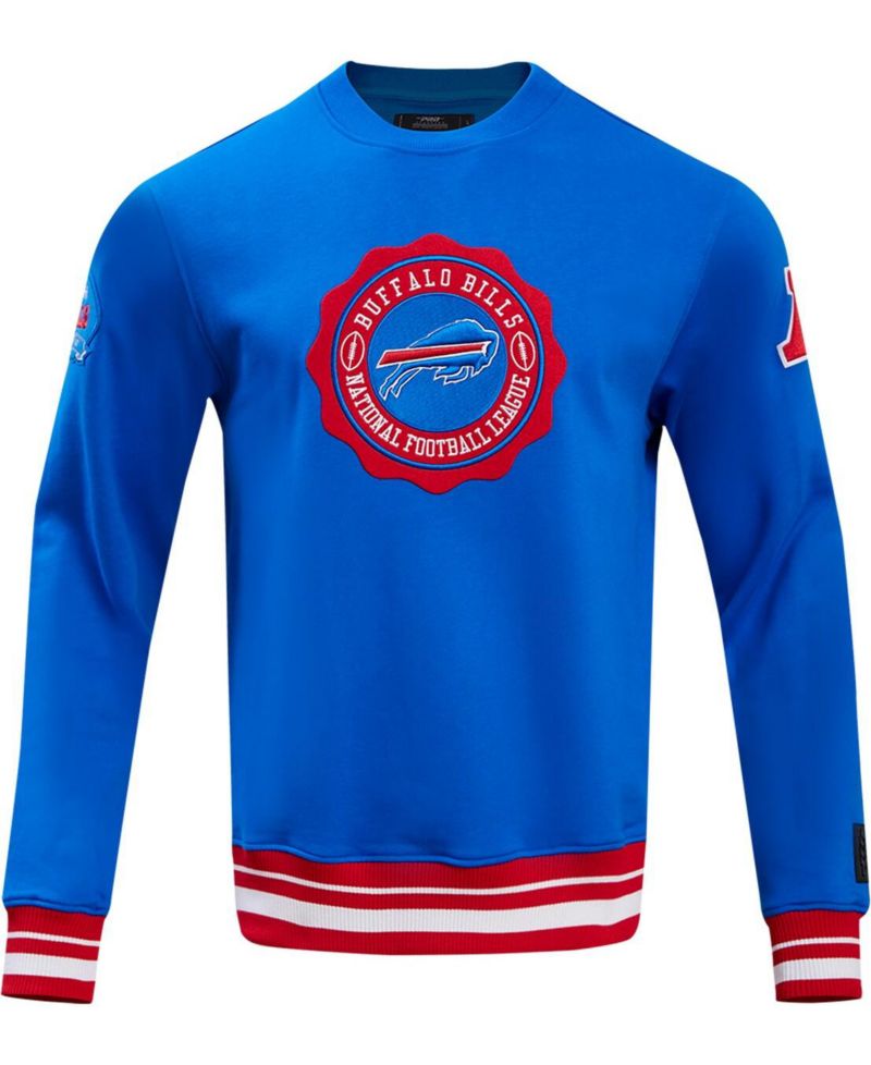 Men's Royal Buffalo Bills Crest Emblem Pullover Sweatshirt