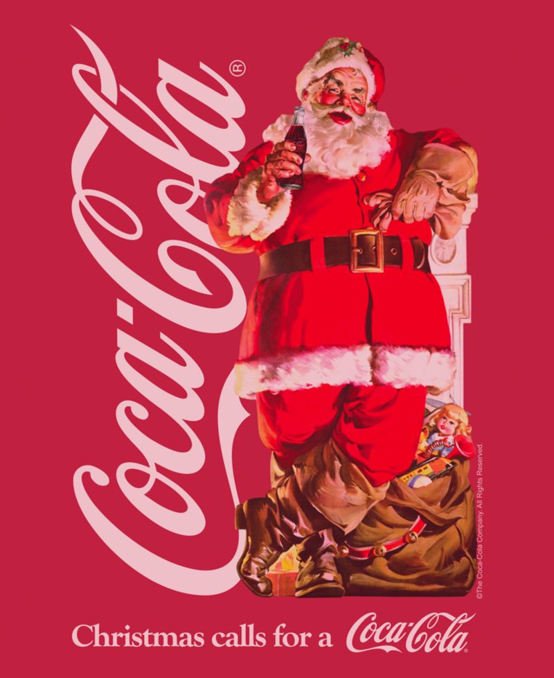 Men's Santa Clause Coke Holiday Graphic Classic-Fit T-Shirt