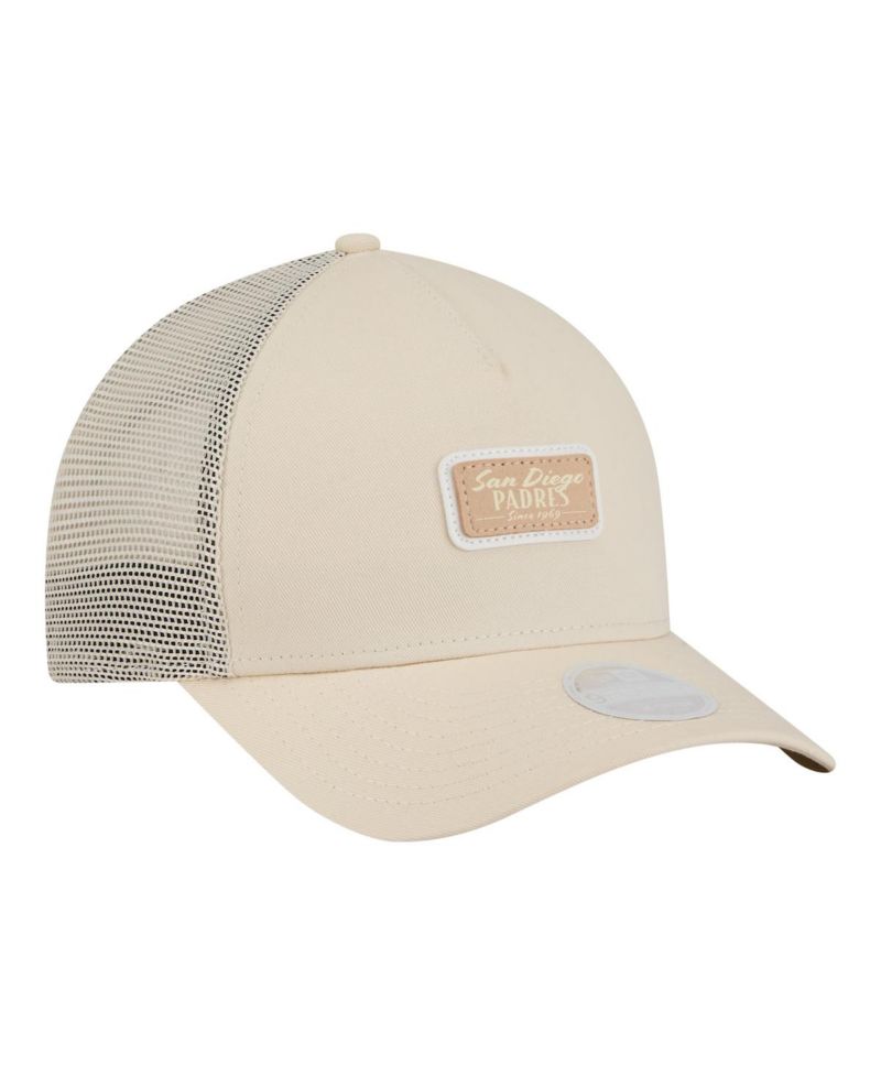 Women's Light Beige San Diego Padres Tonal Patch 9FORTY M-Crown A-Frame Trucker Adjustable Hat
