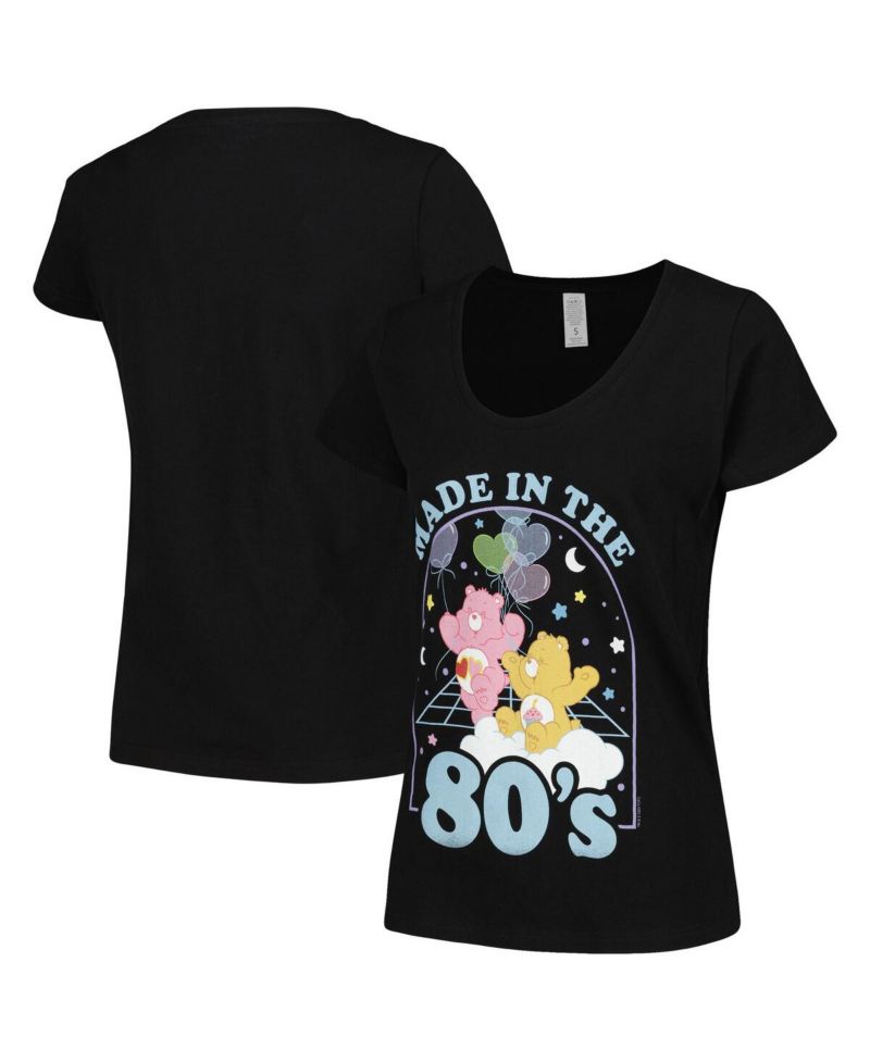 Women's Black Care Bears Made in the '80s Scoop Neck T-Shirt