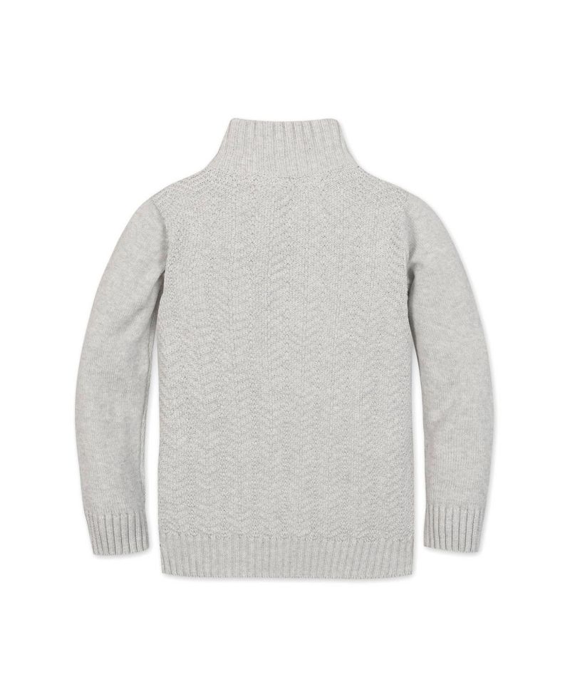 Hope and Henry Little and Big Boys' Organic Long Sleeve Half Zip Cable Pullover Sweater