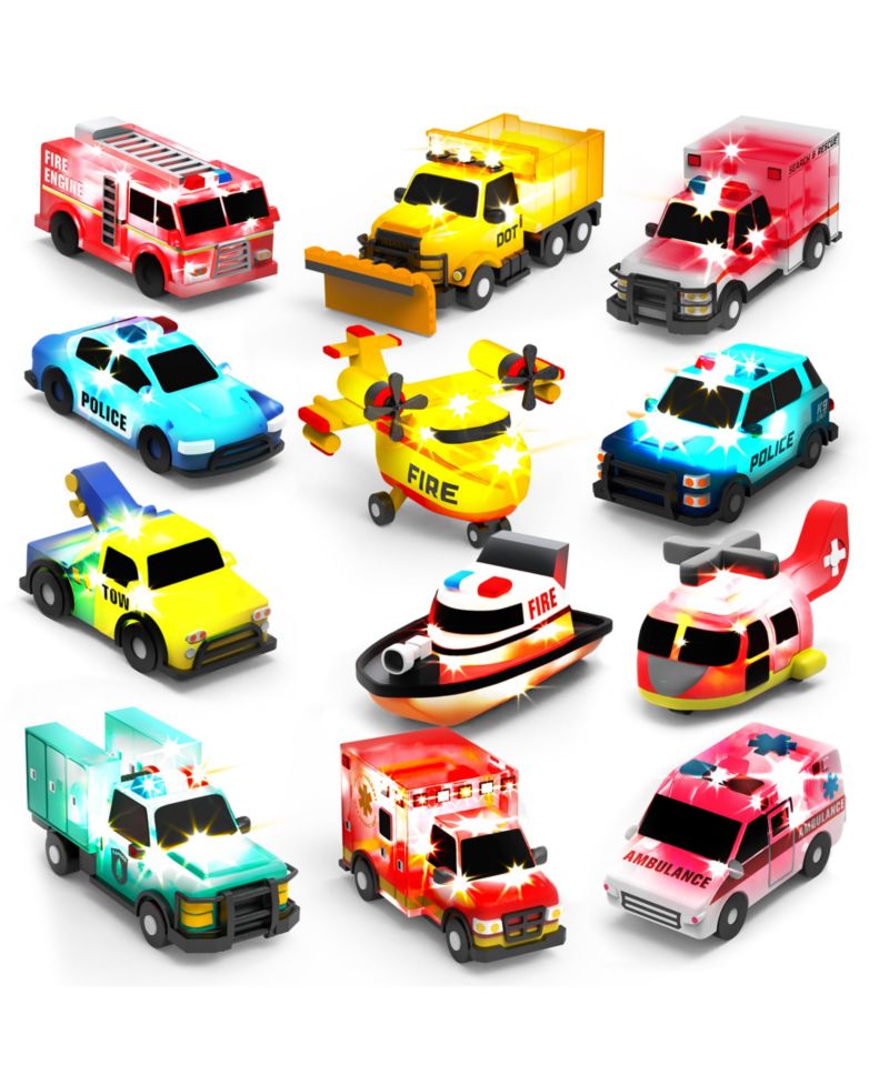 12 Pack Light Up Bath Cars Water-Activated Flashing Sensory Toys