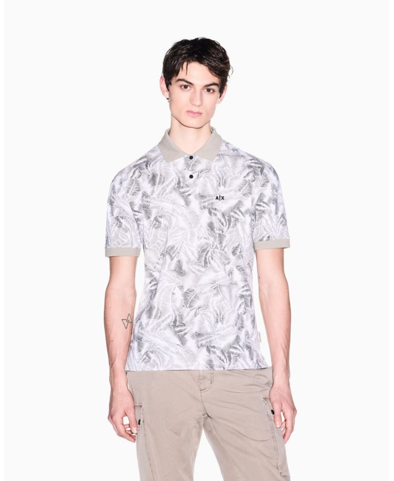 Men's IBIZA X Pique Leaf Print Polo Shirt