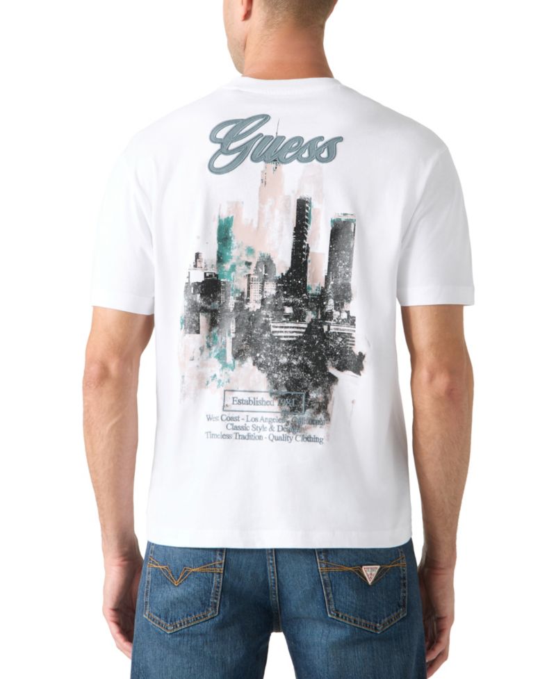 Men's Watercolor City Short-Sleeve T-Shirt
