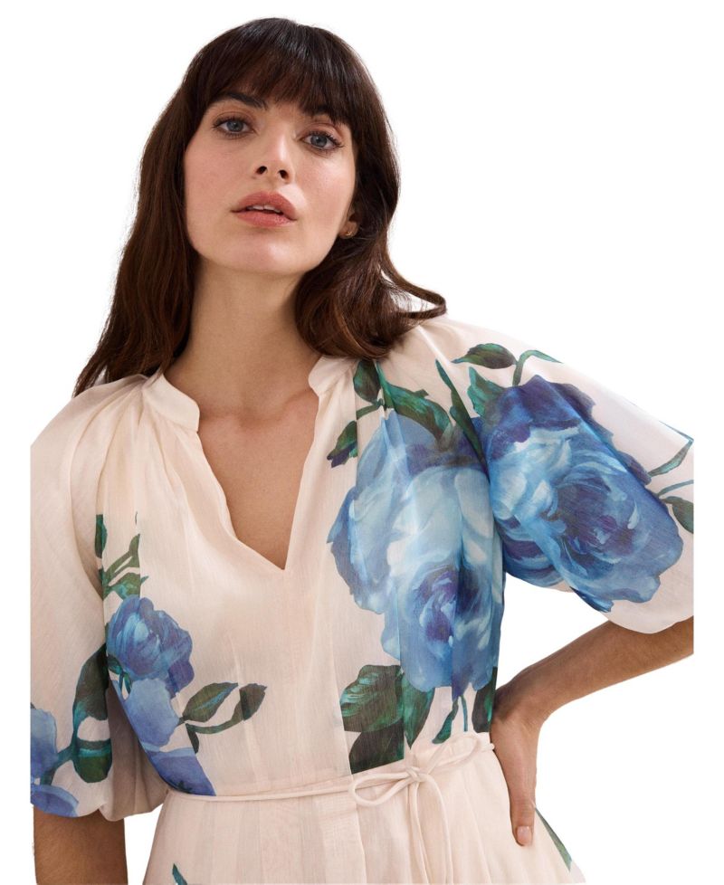 Women's Adeline V-Neck Short-Sleeve Floral Midi Dress