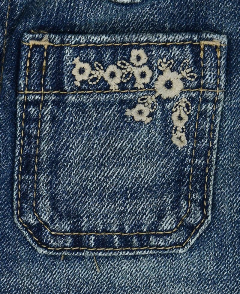 Girls' 7-16 Embroidered Flared Cotton Denim Jeans