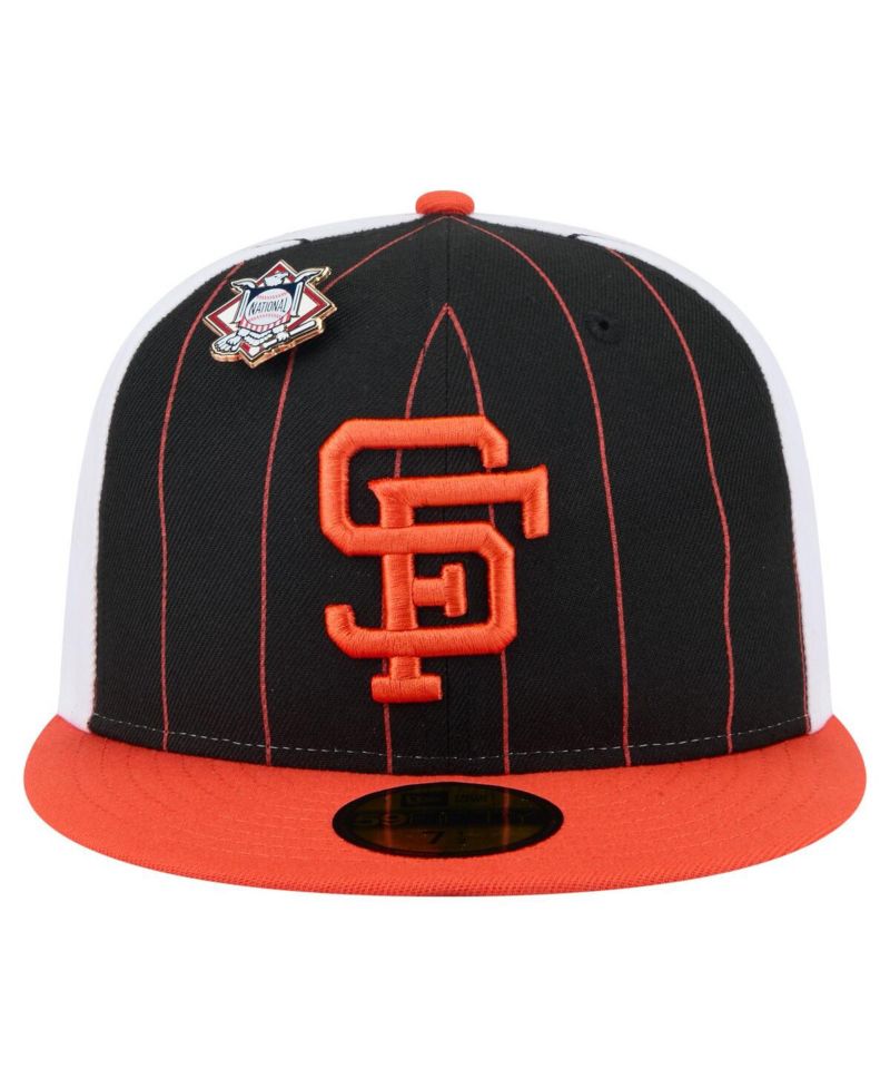Men's Black San Francisco Giants Pinstripe 59FIFTY Fitted Hat