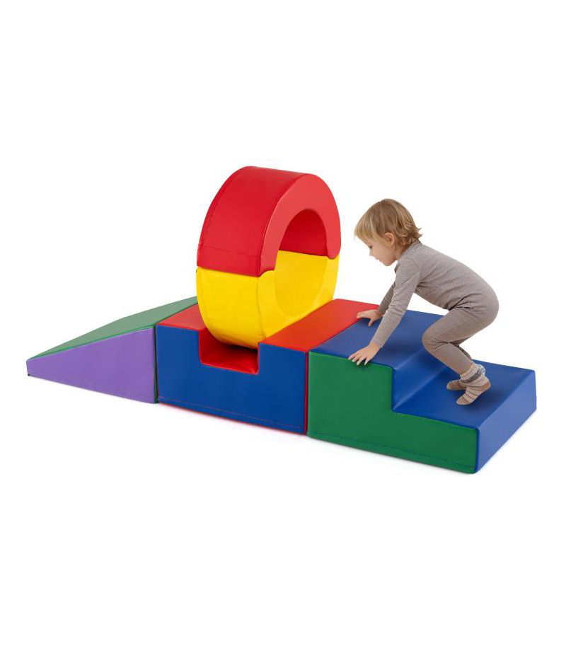 5-Piece Kids Foam Climbing Toys with PU Leather Cover