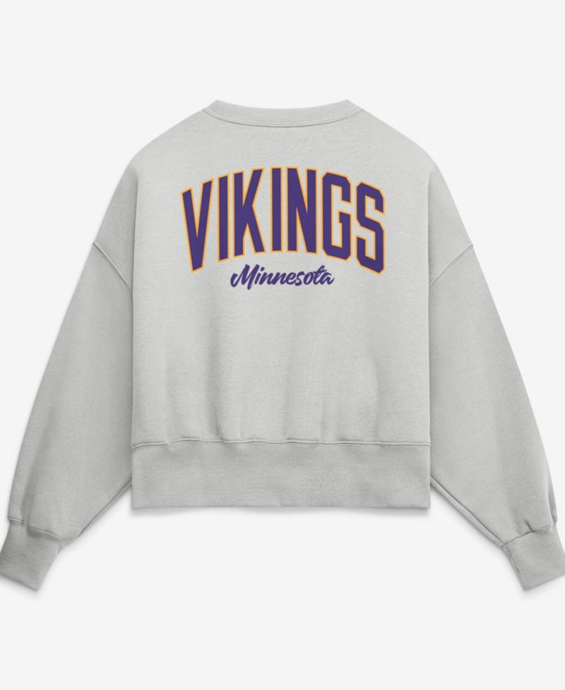 Women's Gray Minnesota Vikings Oversized Primetime Phoenix Fleece Sweatshirt