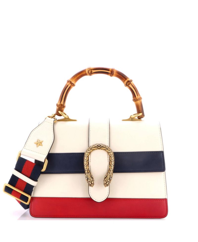 Medium Dionysus Bamboo Top Handle Bag Colorblock Leather