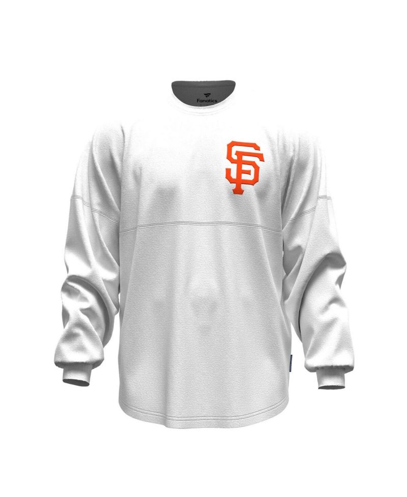 Women's White San Francisco Giants Baseball Stitch Spirit Jersey Long Sleeve T-Shirt