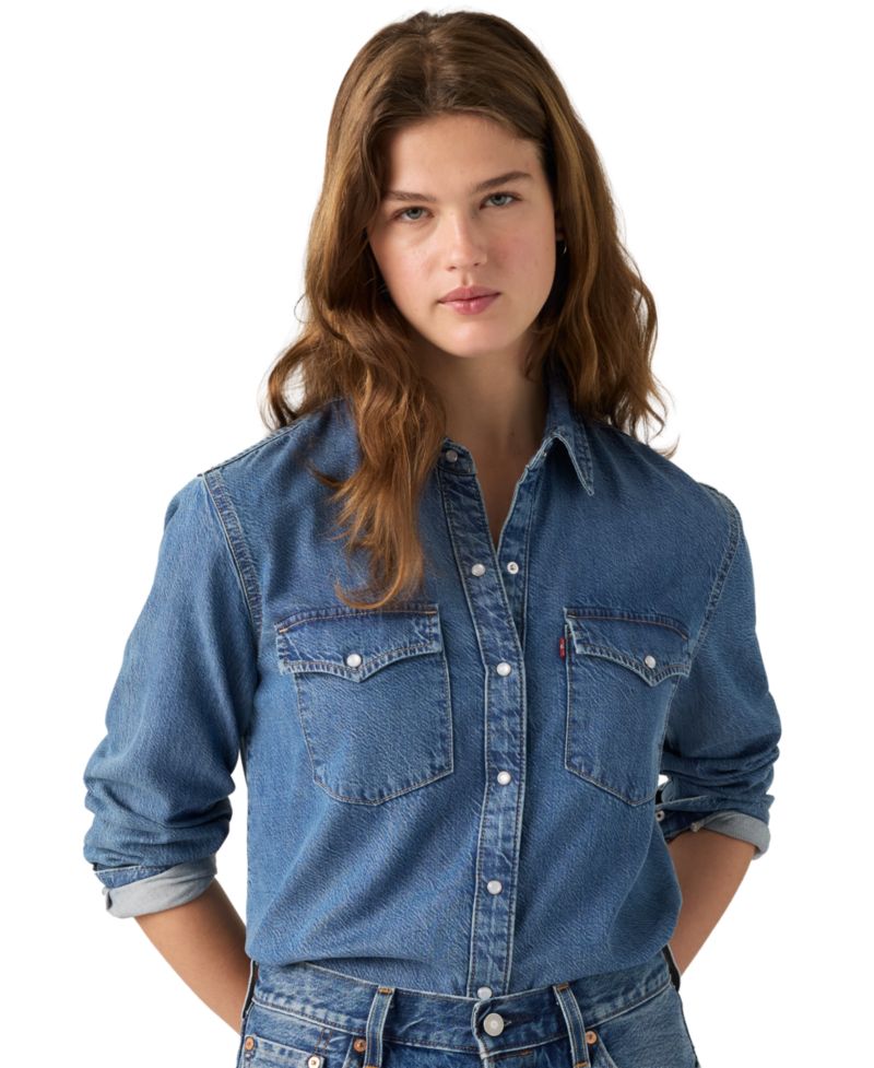 Women's Evans Relaxed Western Long-Sleeve Denim Shirt