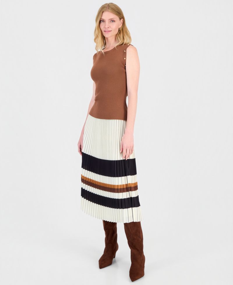 Women's Sleeveless Embellished Ribbed Top
