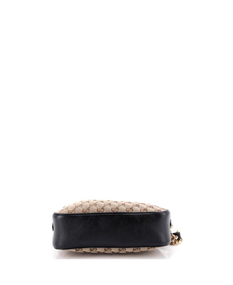 Small GG Marmont Shoulder Bag Diagonal Quilted GG Canvas with Leather