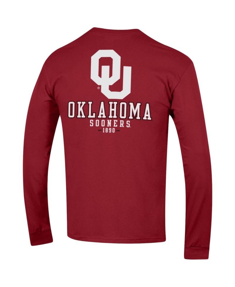 Men's Crimson Oklahoma Sooners Team Stack Long Sleeve T-shirt