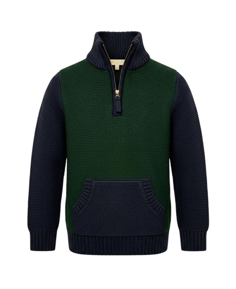 Little and Big Boys' S- XL Organic Half Zip Kanga Sweater