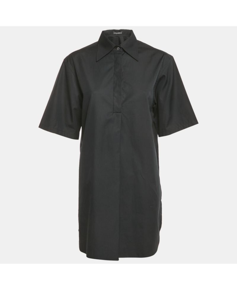 Women's Pre-Owned Dolce and Gabbana Black Cotton Oversize Tunic