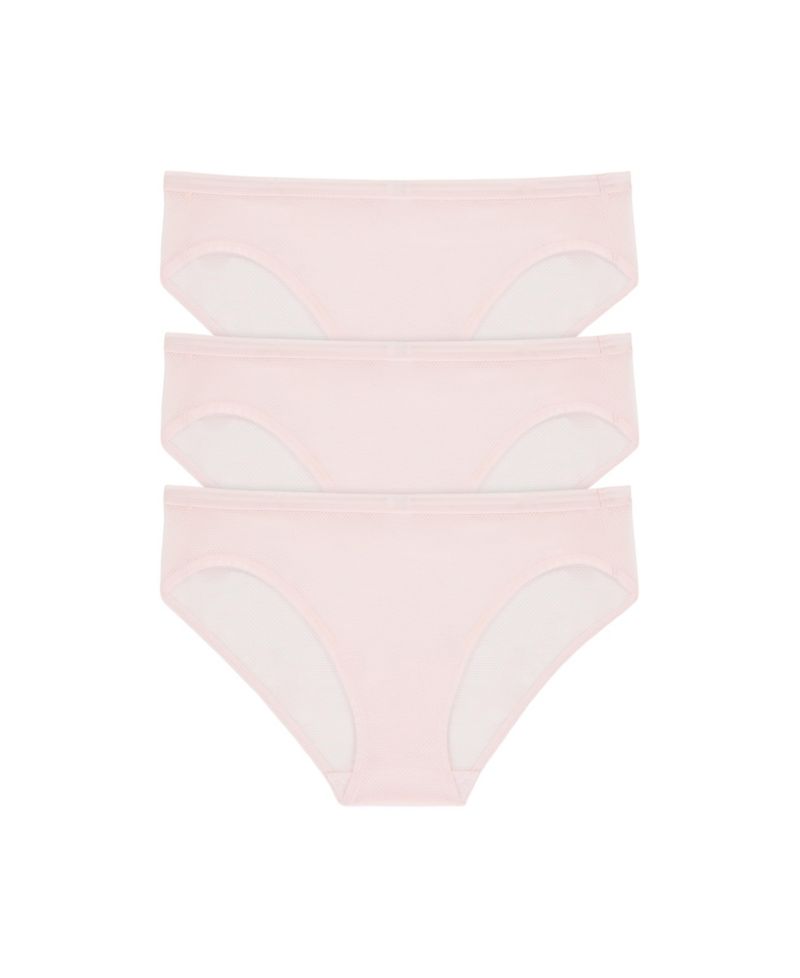 Sheer Stripe Low-Rise 3-Pack Bikini Panty