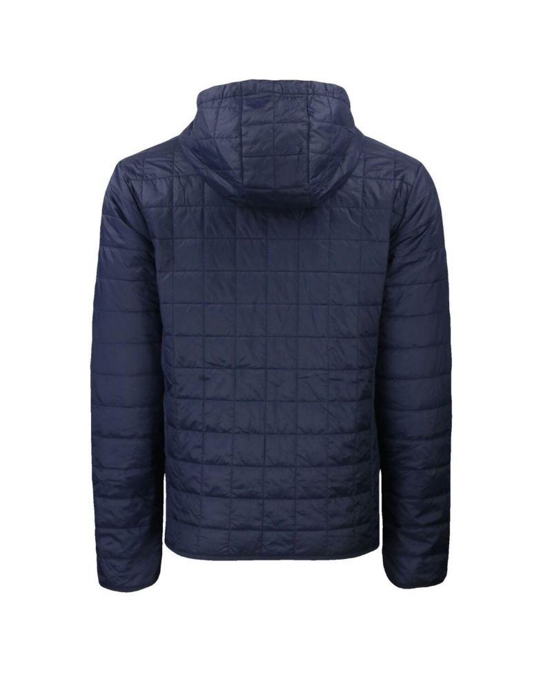 Men's Cutter & Buck Navy Michigan Wolverines Rainier Eco PrimaLoft Hooded Full-Zip Jacket