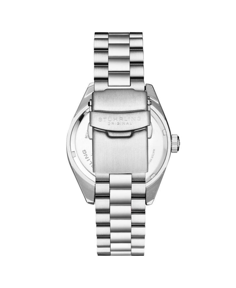 Statesman 4070 Men s Watch – Stainless Steel Bracelet, Green Dial, Day-Date Quartz, 42mm Fluted Bezel