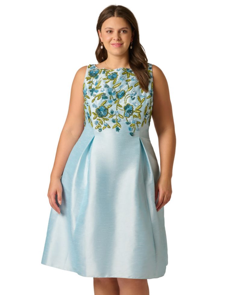 Plus Size Boat Neck Midi Dress