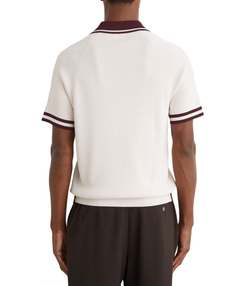 Men's Elmers Colour-Block Half-Zip Knitted Polo Shirt