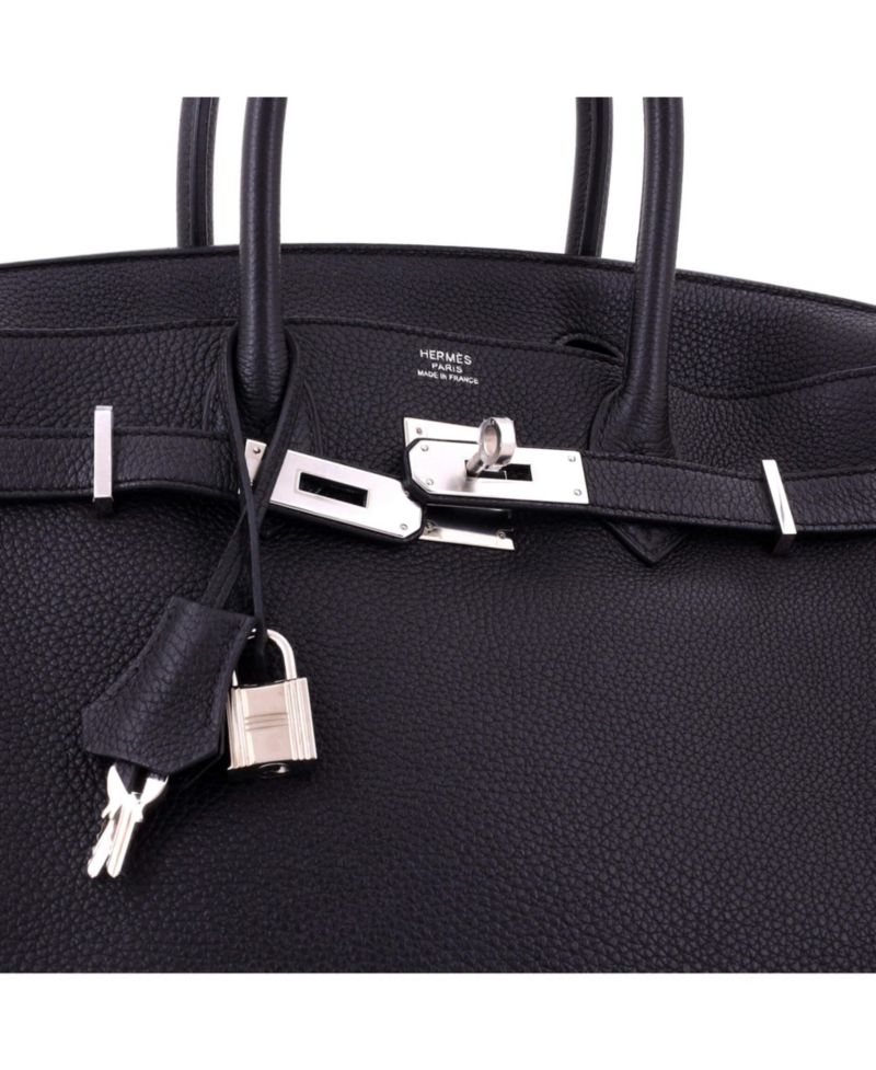 Pre-Owned HERMES Birkin 30 Handbag Black Togo with Palladium Hardware