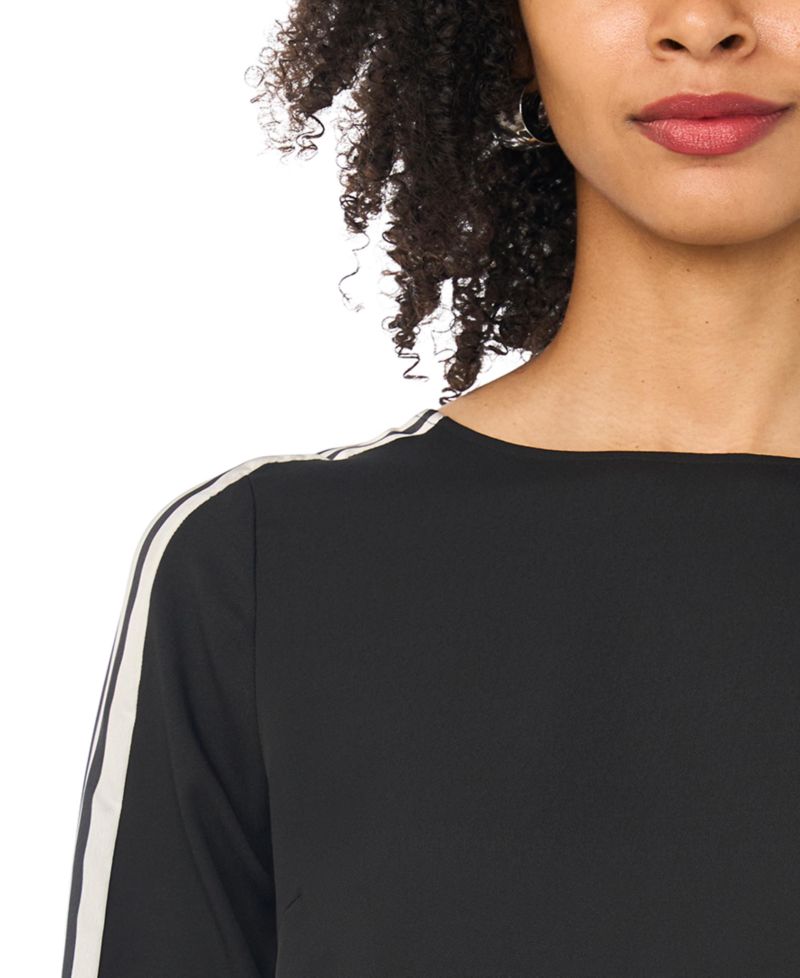 Women's Contrast-Trim Long-Sleeve Top